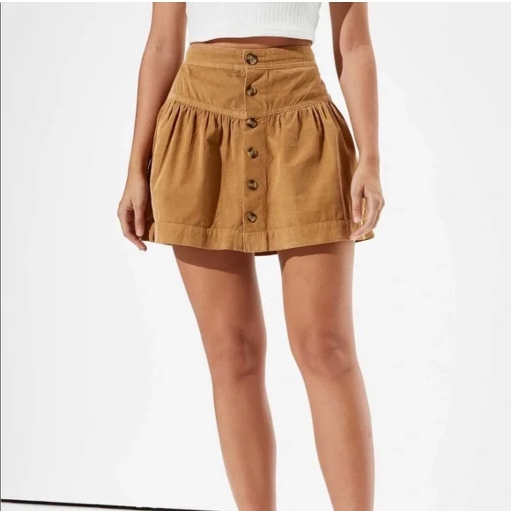 American Eagle Outfitters High Waisted Tier Mini Corduroy Skirt size 2